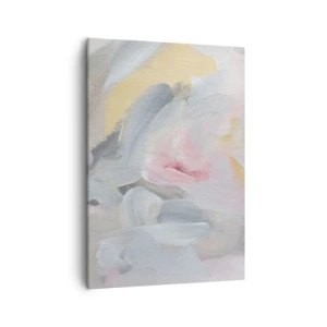 Bild auf Leinwand - Leinwandbild - Abstrakte Pastellstriche in Rosa- und Grautönen. - 50x70cm - In einer Pastellwelt - Moderne Wanddekoration für Wohnzimmer und Schlafzimmer ARTTOR