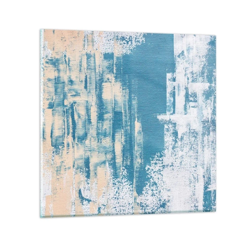 Glasbild - Bild auf glas - Durch einen Eiszapfen - 70x70 cm