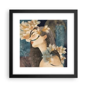 Poster in einem schwarzem Rahmen - Ein Märchen über eine Prinzessin mit Lilien - 30x30 cm