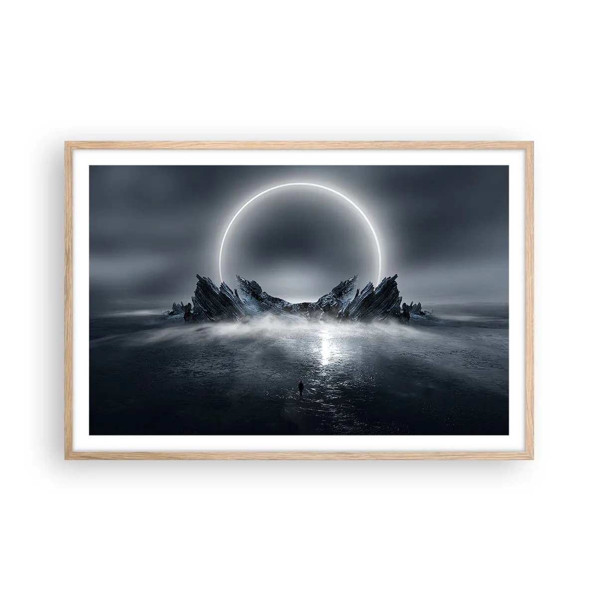 Poster in einem Rahmen aus heller Eiche - Ende der Geschichte - 91x61 cm