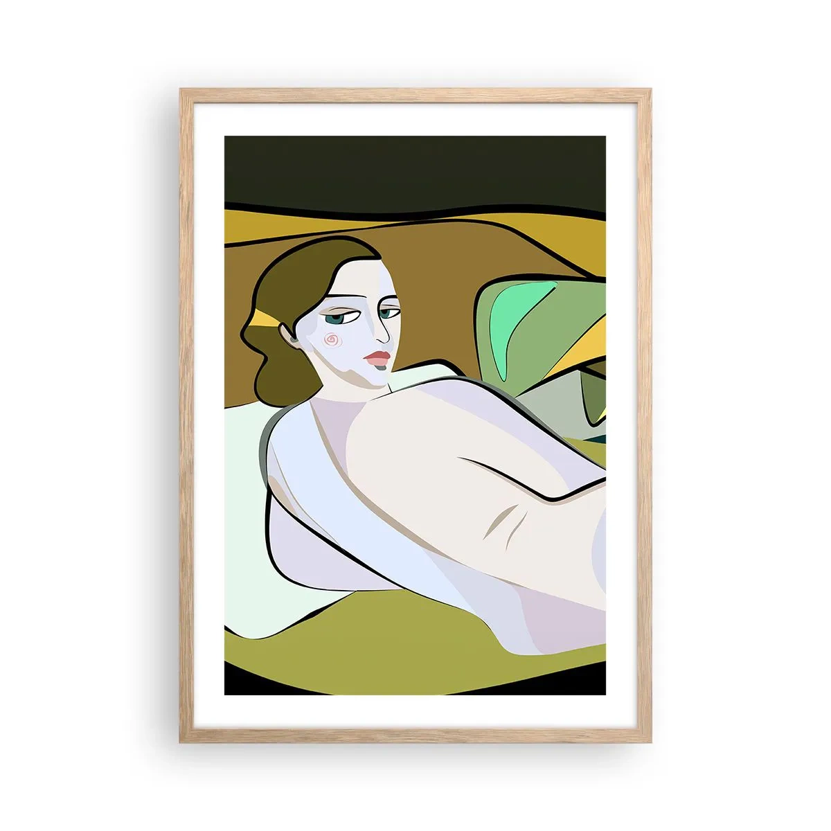 Poster in einem Rahmen aus heller Eiche - Intimes Porträt - 50x70 cm