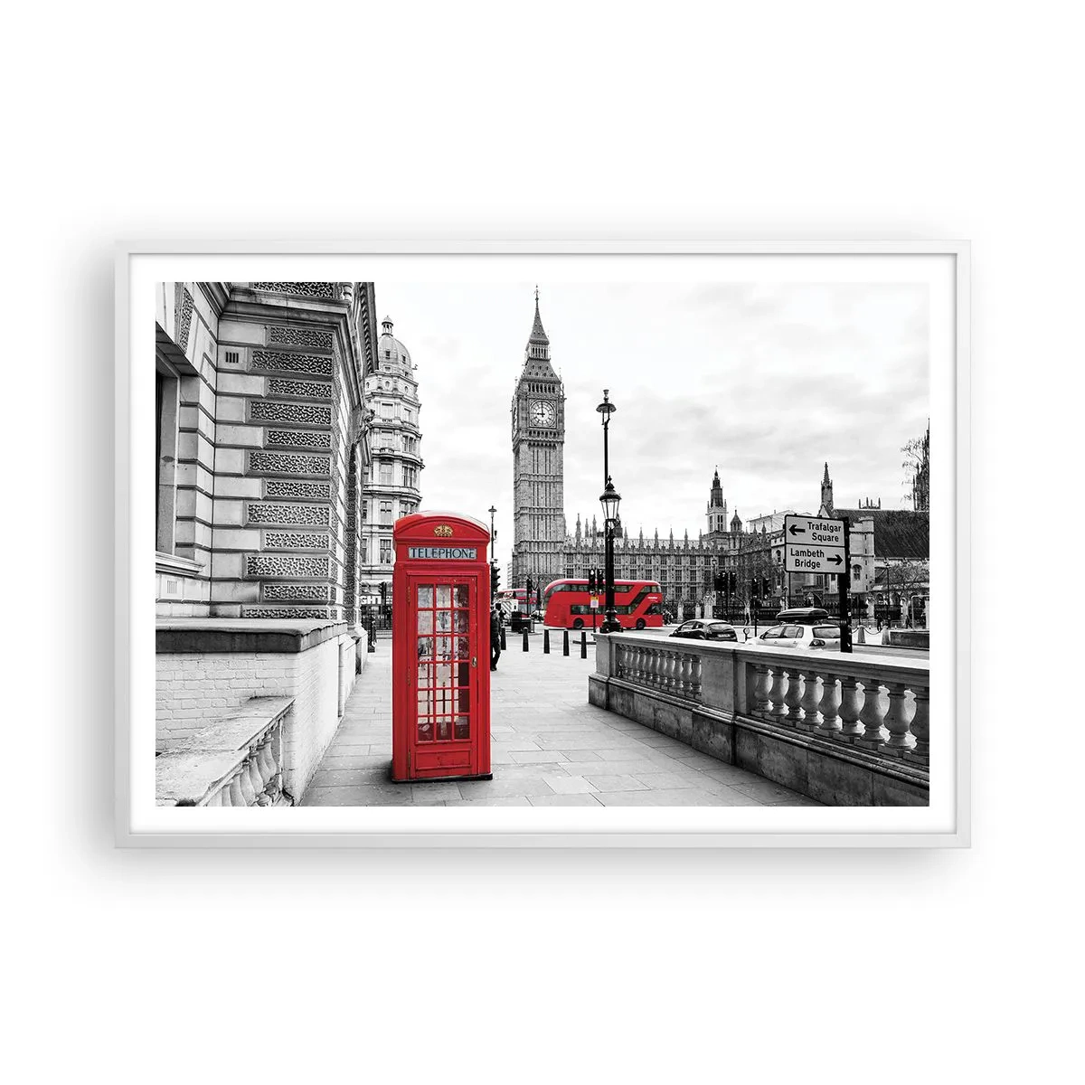 Poster in einem weißen Rahmen - London, ohne Zweifel - 100x70 cm