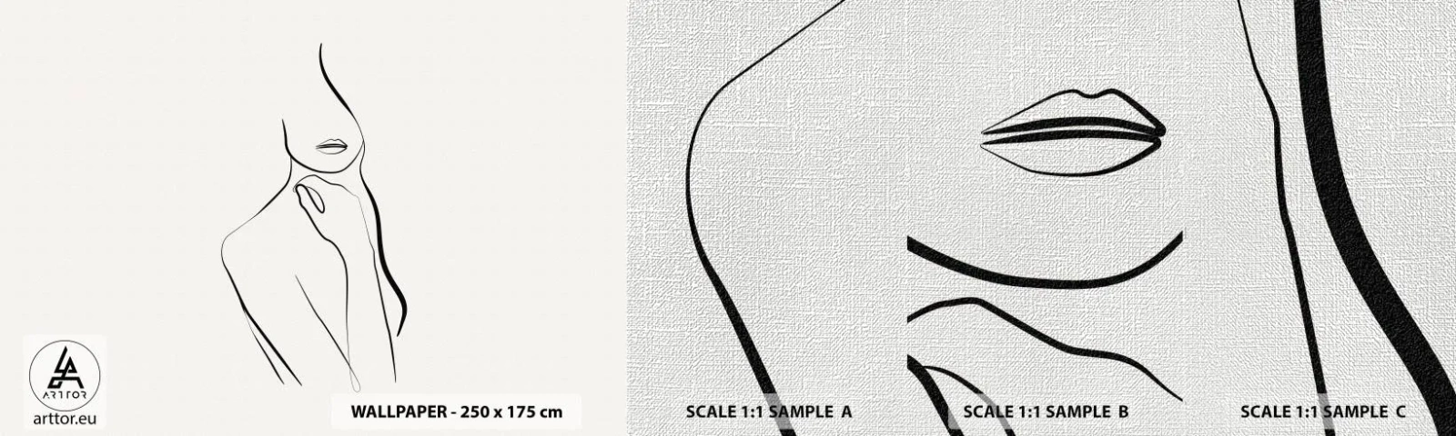 Fototapeten Muster Premium Canvas - Eine Welle der Melancholie - Abstraktion, Frauenkörper, Grafik - 100x30 cm