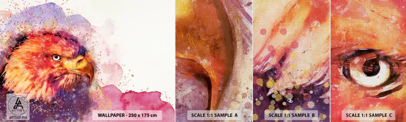 Fototapeten Muster Premium Canvas - Du willst nicht wissen, woran ich denke - Abstraktion, Vogel, Adler - 100x30 cm