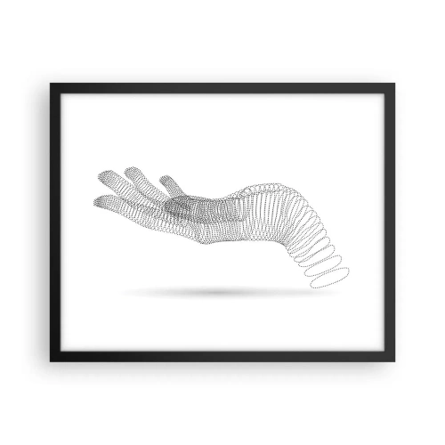 Poster in einem schwarzem Rahmen - Federnde Hand - 50x40 cm