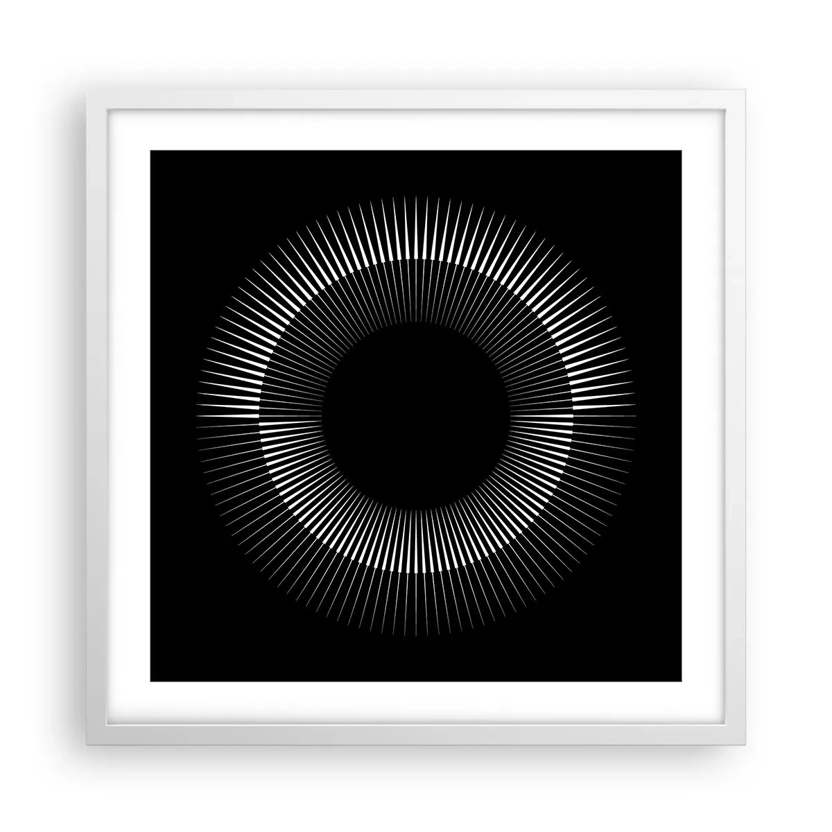 Poster in einem weißen Rahmen - Schwarze Sonne - 50x50 cm