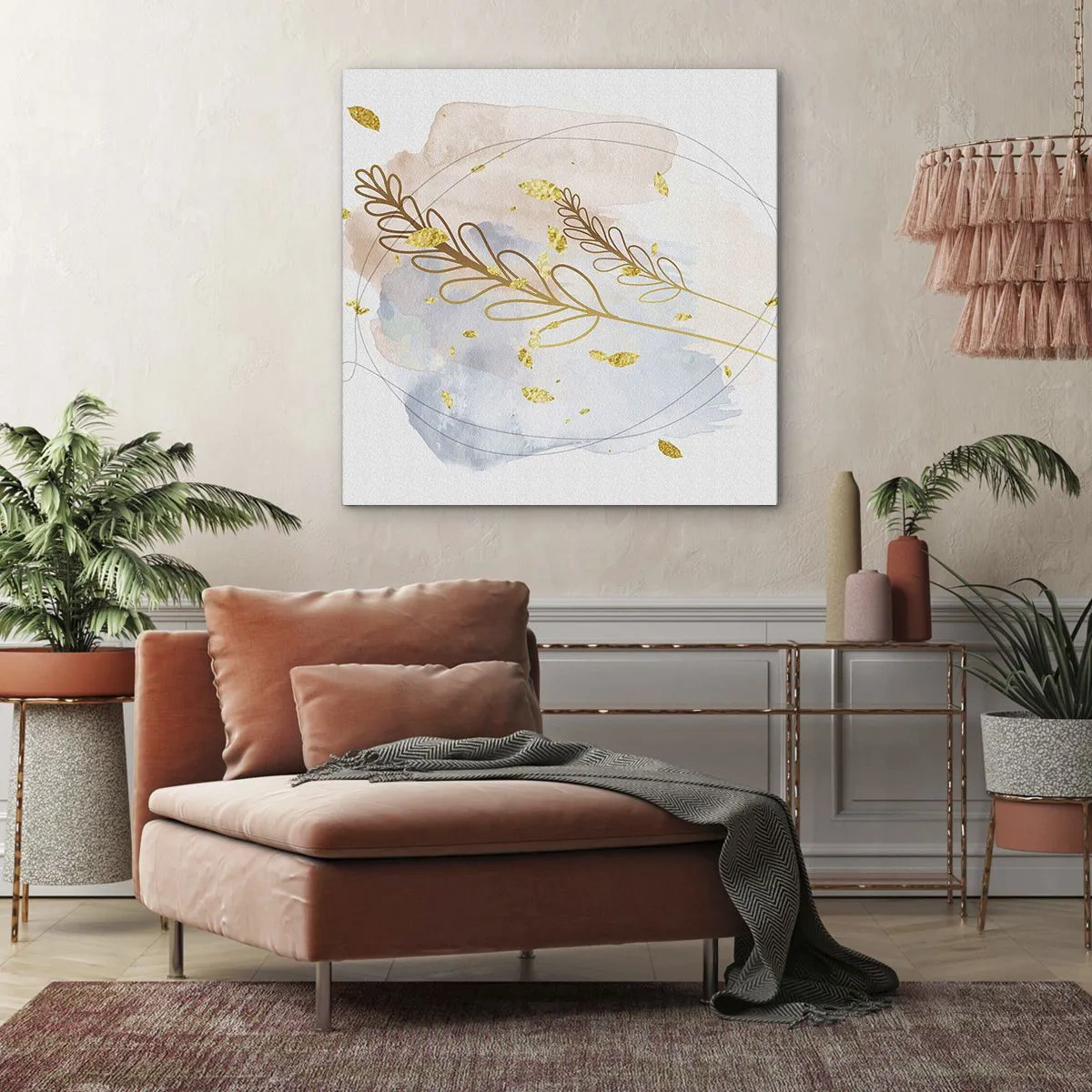 Bild auf Leinwand - Leinwandbild - Goldenr Hauch - 60x60 cm