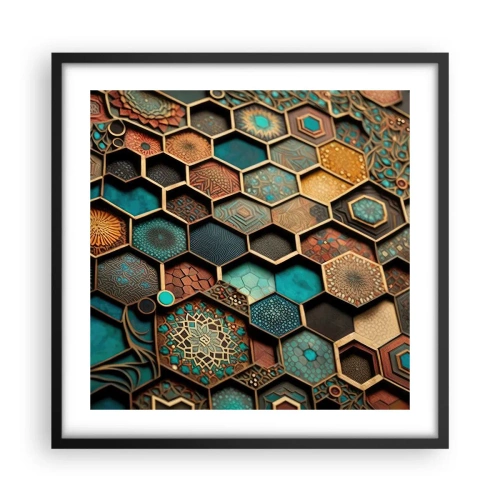 Poster in einem schwarzem Rahmen - Arabische Ornamente – Variation - 50x50 cm