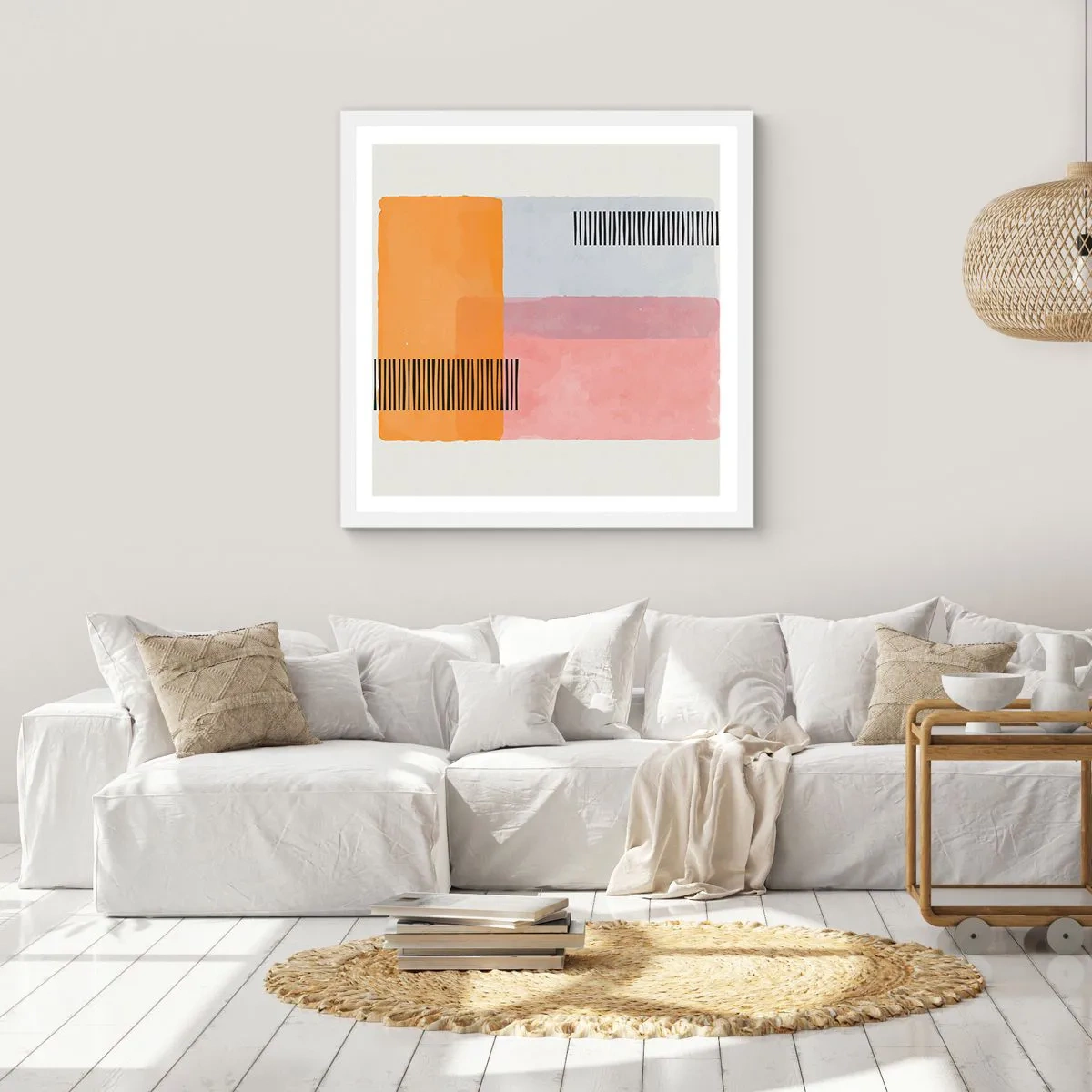 Poster in einem weißen Rahmen - Von Ecke zu Ecke - 30x30 cm