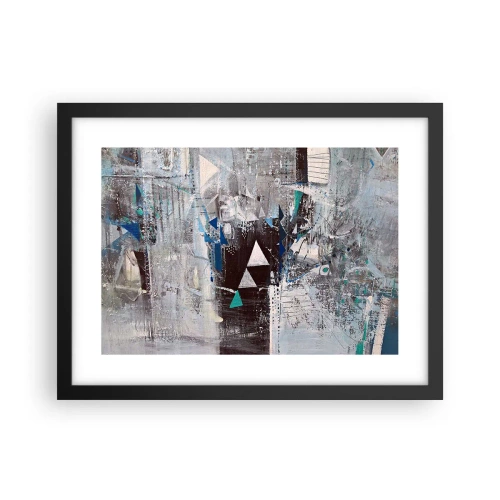 Poster in einem schwarzem Rahmen - Überschreibende Reihenfolge der Dreiecke - 40x30 cm