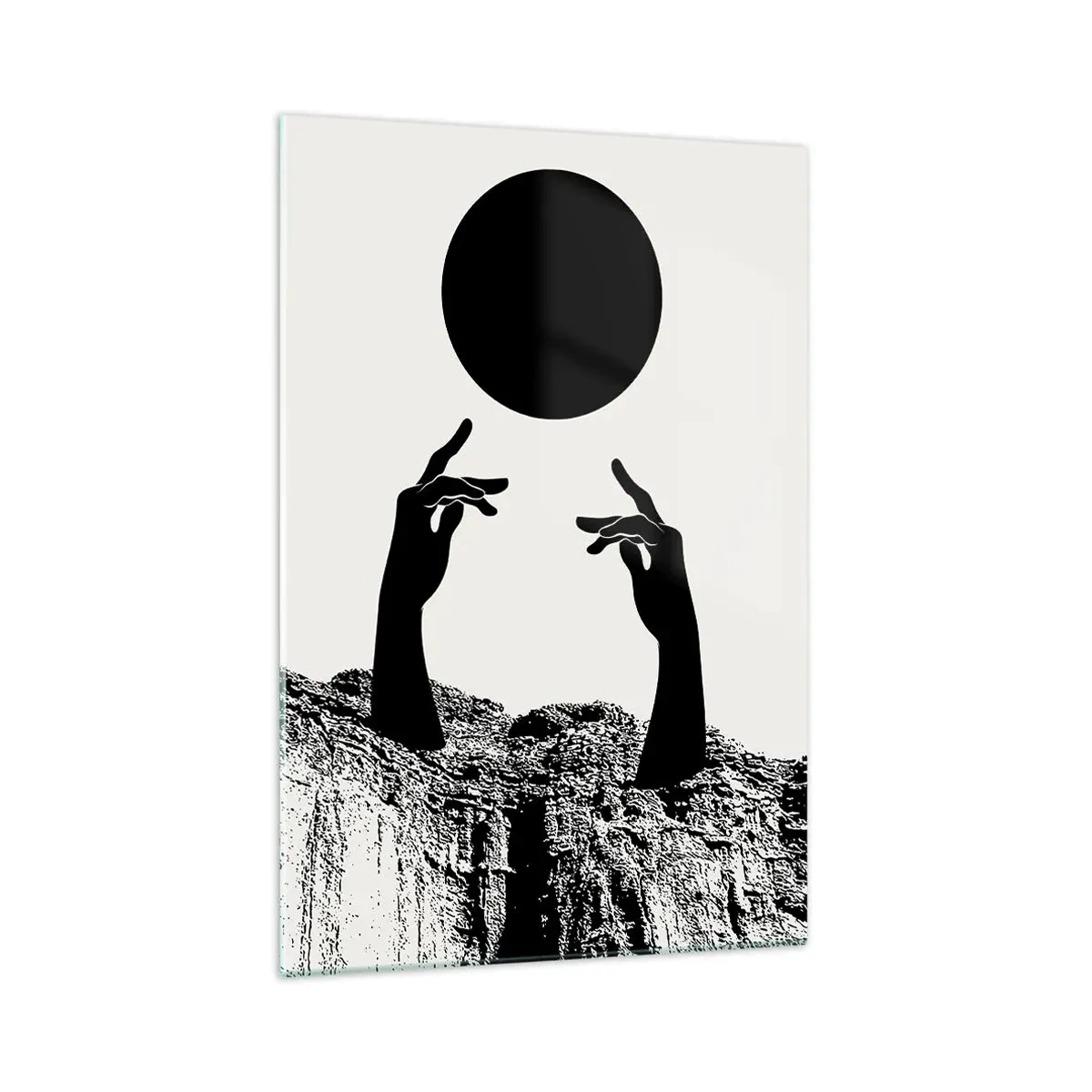 Glasbild - Bild auf glas - Surrealistische Komposition: die Sonne und der Rest - 70x100 cm