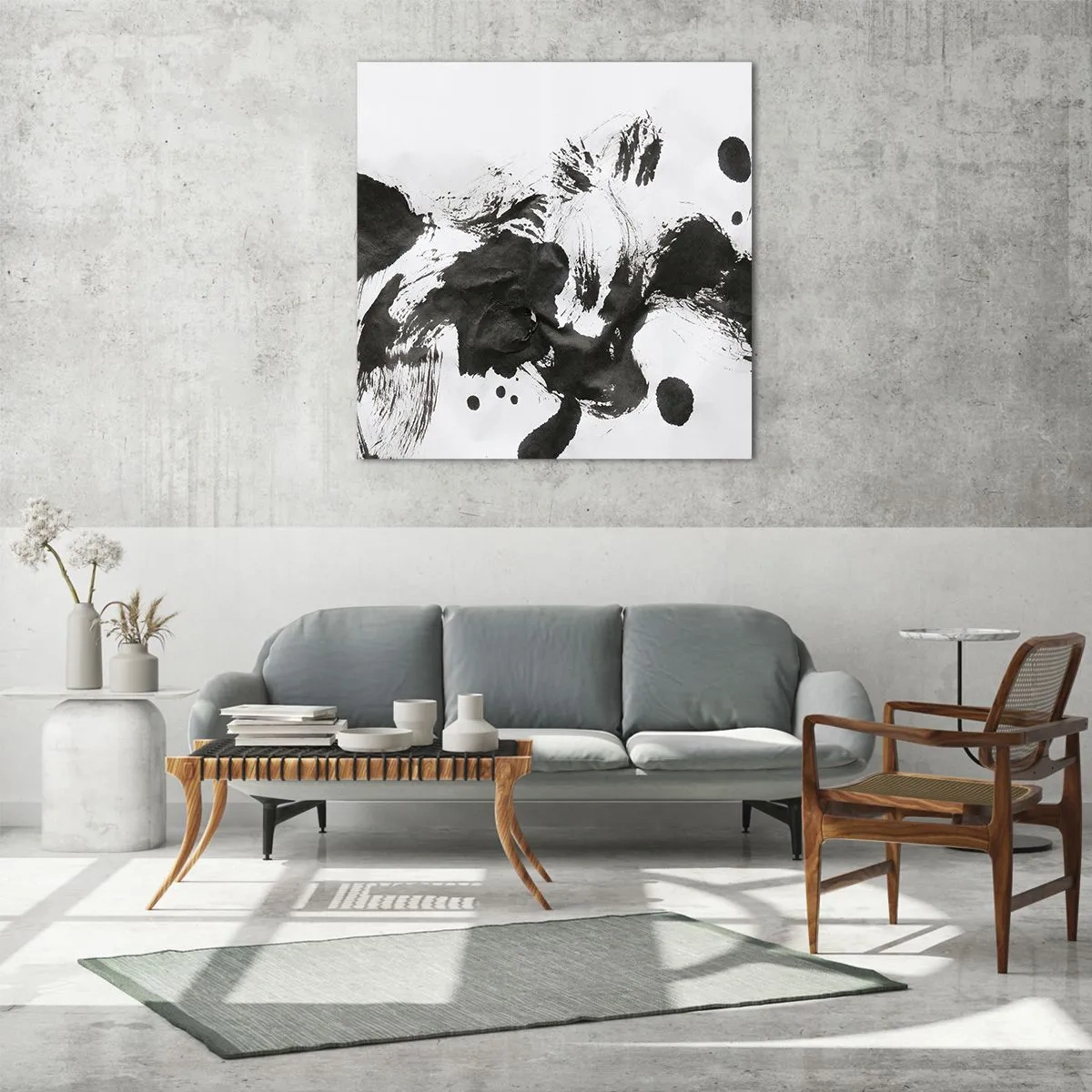 Glasbild - Bild auf glas - Obwohl das Wahnsinn ist, steckt darin eine Methode? - 70x70 cm