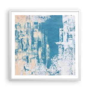 Poster in einem weißen Rahmen - Durch einen Eiszapfen - 60x60 cm