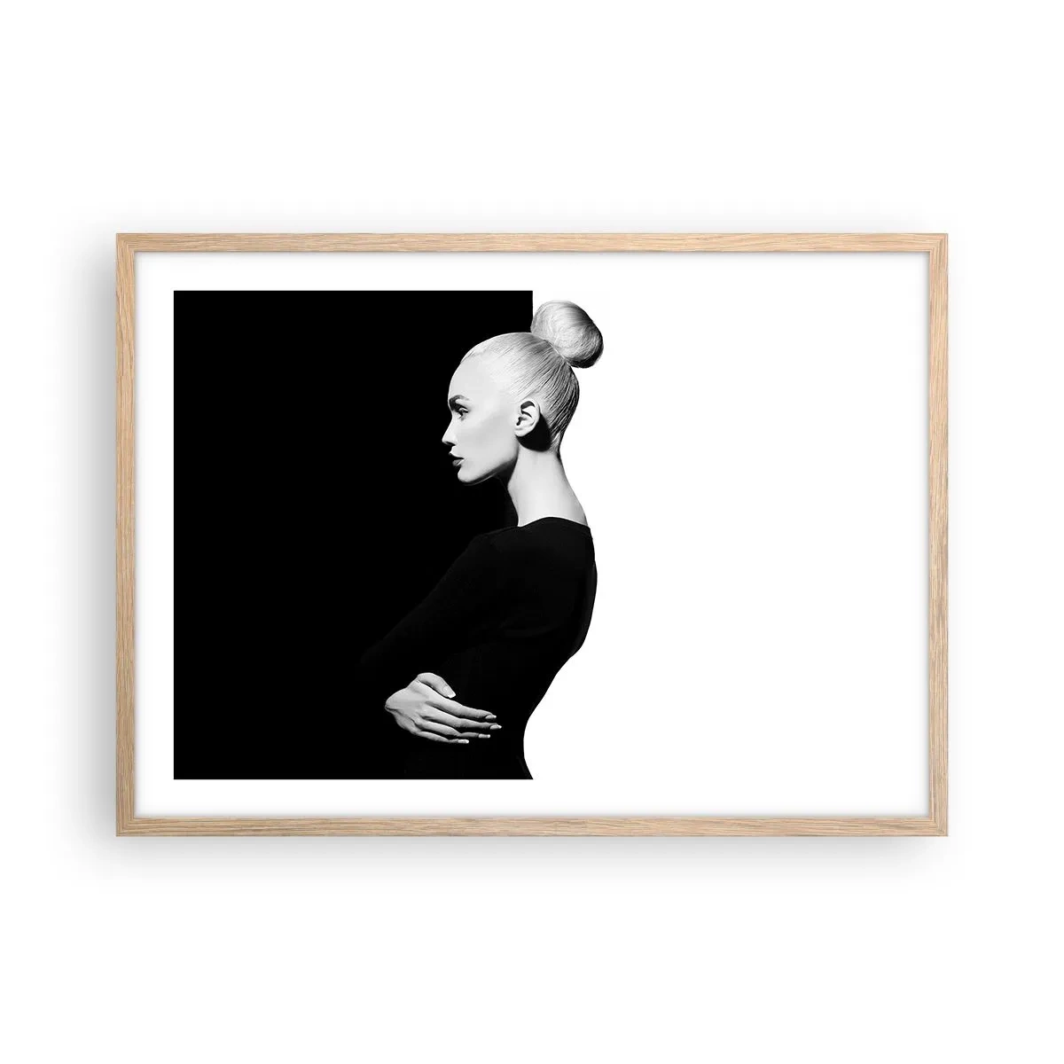 Poster in einem Rahmen aus heller Eiche - Einfach eine Frau - 70x50 cm