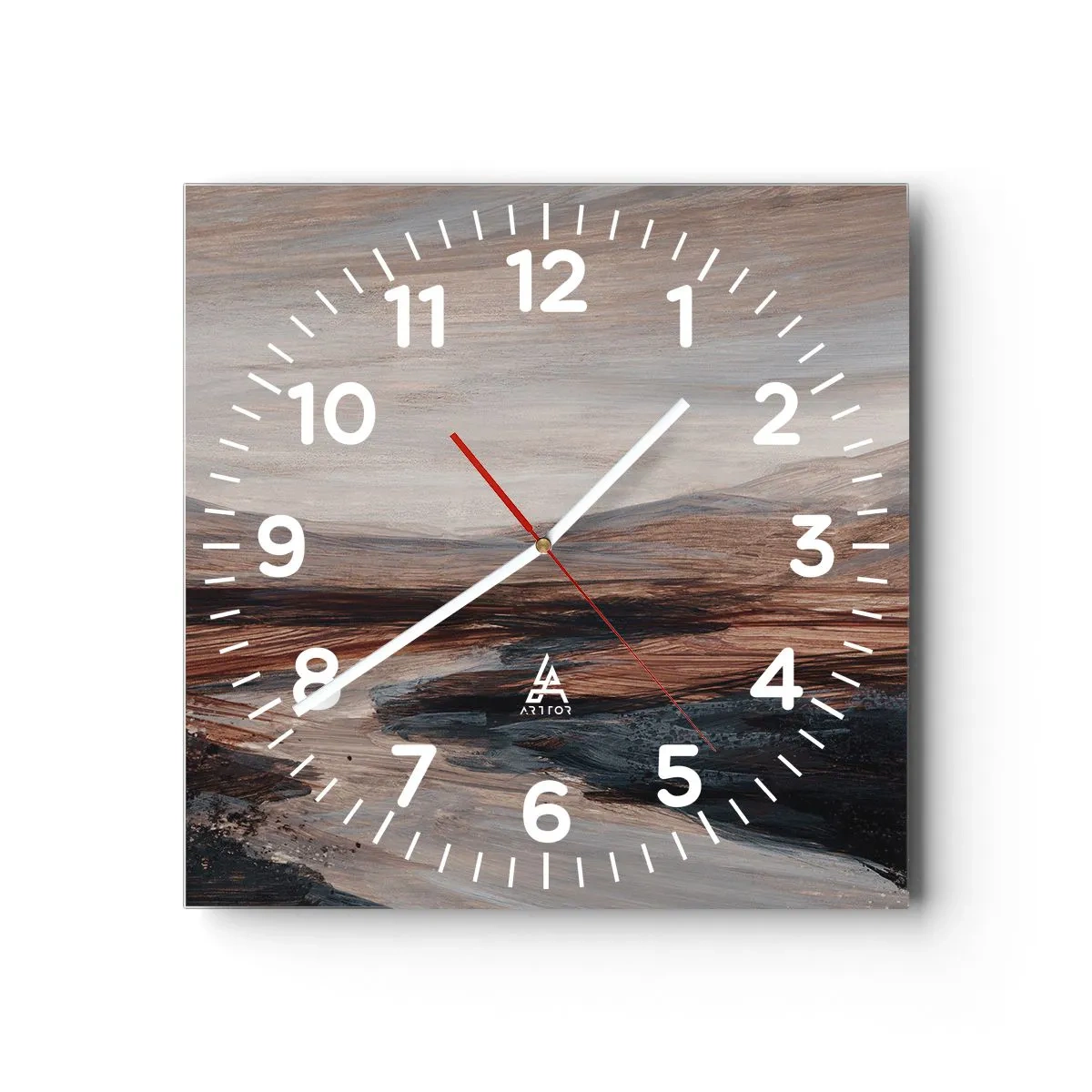 Wanduhr - Glasuhr - Ruhiges Tal - 30x30 cm