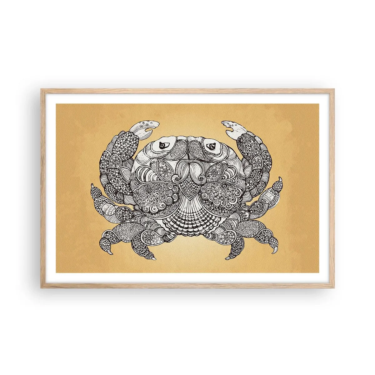 Poster in einem Rahmen aus heller Eiche - Geschichten von Mr. Krabs - 91x61 cm