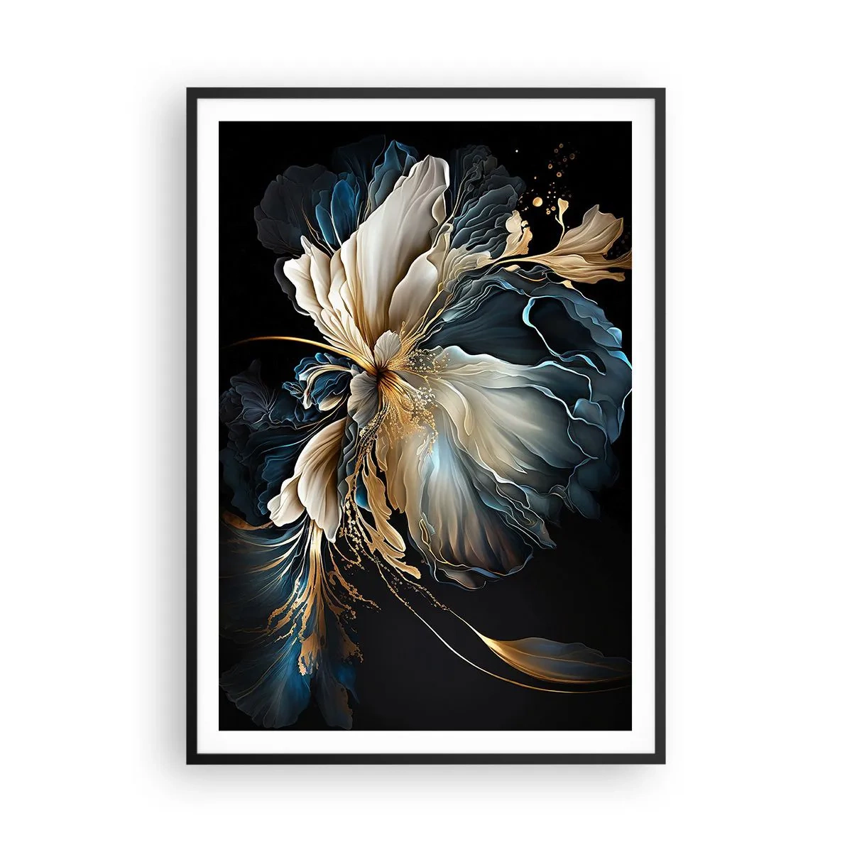 Poster in einem schwarzem Rahmen - Märchenhafte Farnblume - 70x100 cm