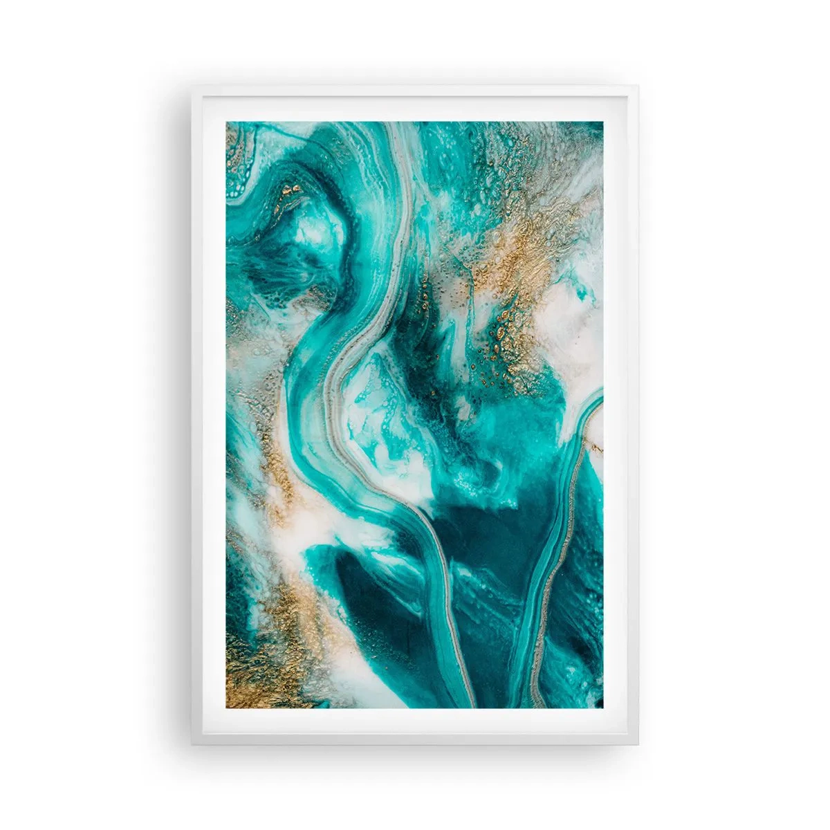 Poster in einem weißen Rahmen - Der Fluss aus Gold - 61x91 cm