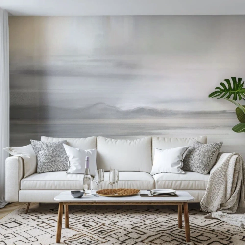 Fototapete Premium Canvas - Nachdenkliche Distanz - Hell, Stück, Abstraktion - 350x256 cm