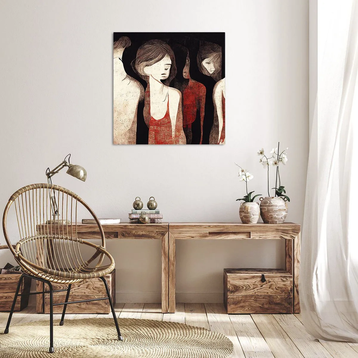 Bild auf Leinwand - Leinwandbild - Madonnen der Dunkelheit - 30x30 cm