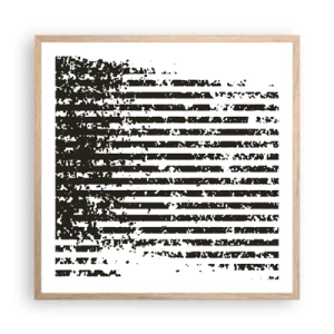 Poster in einem Rahmen aus heller Eiche - Rhythmus und Rauschen - 60x60 cm