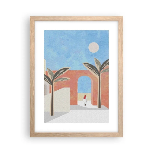 Poster in einem Rahmen aus heller Eiche - Arabischer Tag - 30x40 cm