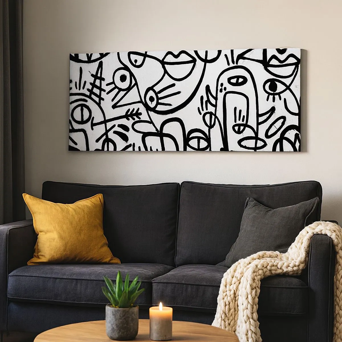Bild auf Leinwand - Leinwandbild - Gesichter und Luftspiegelungen - 100x40 cm