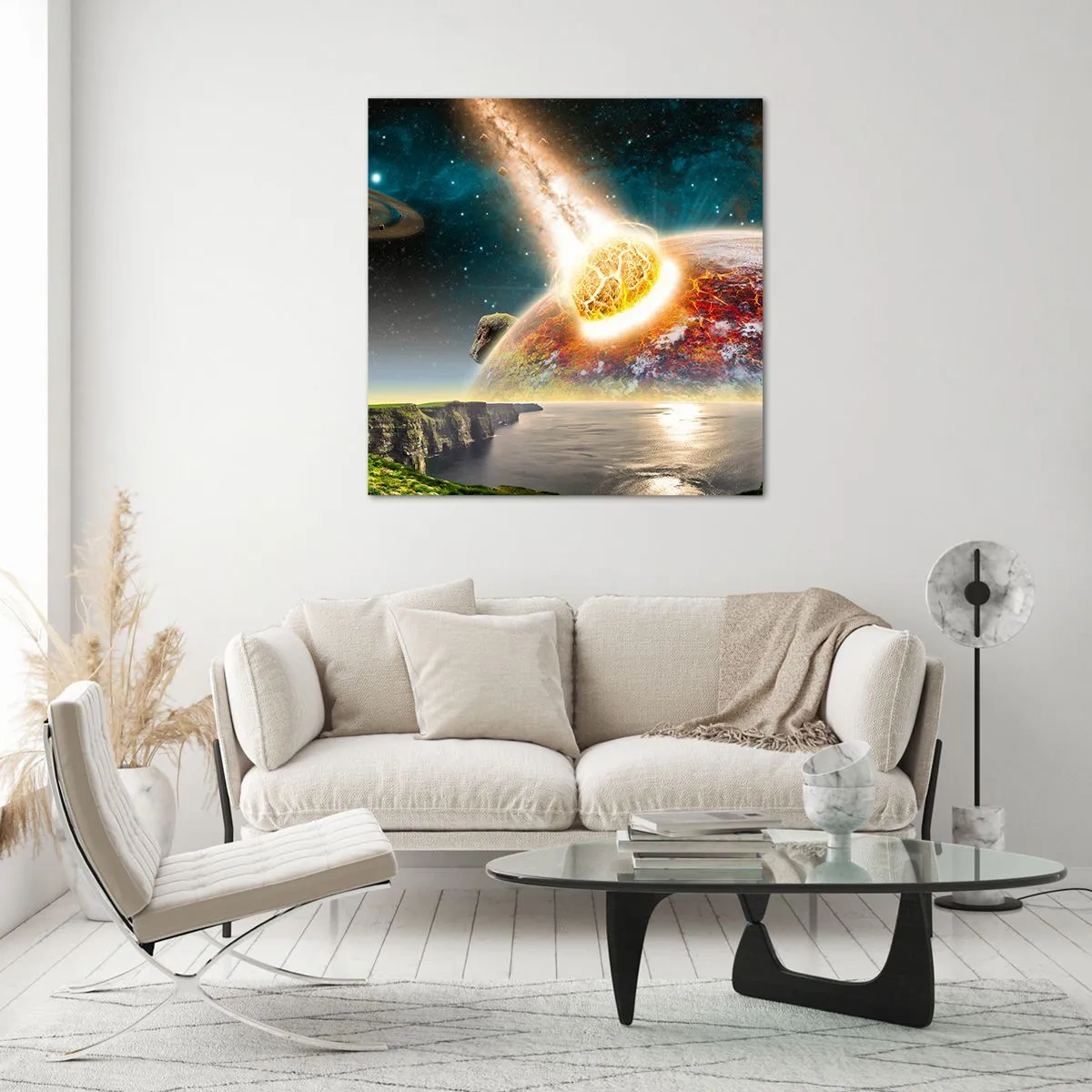 Glasbild - Bild auf glas - Kosmisches Drama - 30x30 cm