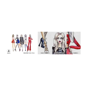 Fototapeten Muster Premium Sand - Jede Woche Fashion Week - Frau, Mode, Modell - 100x30 cm