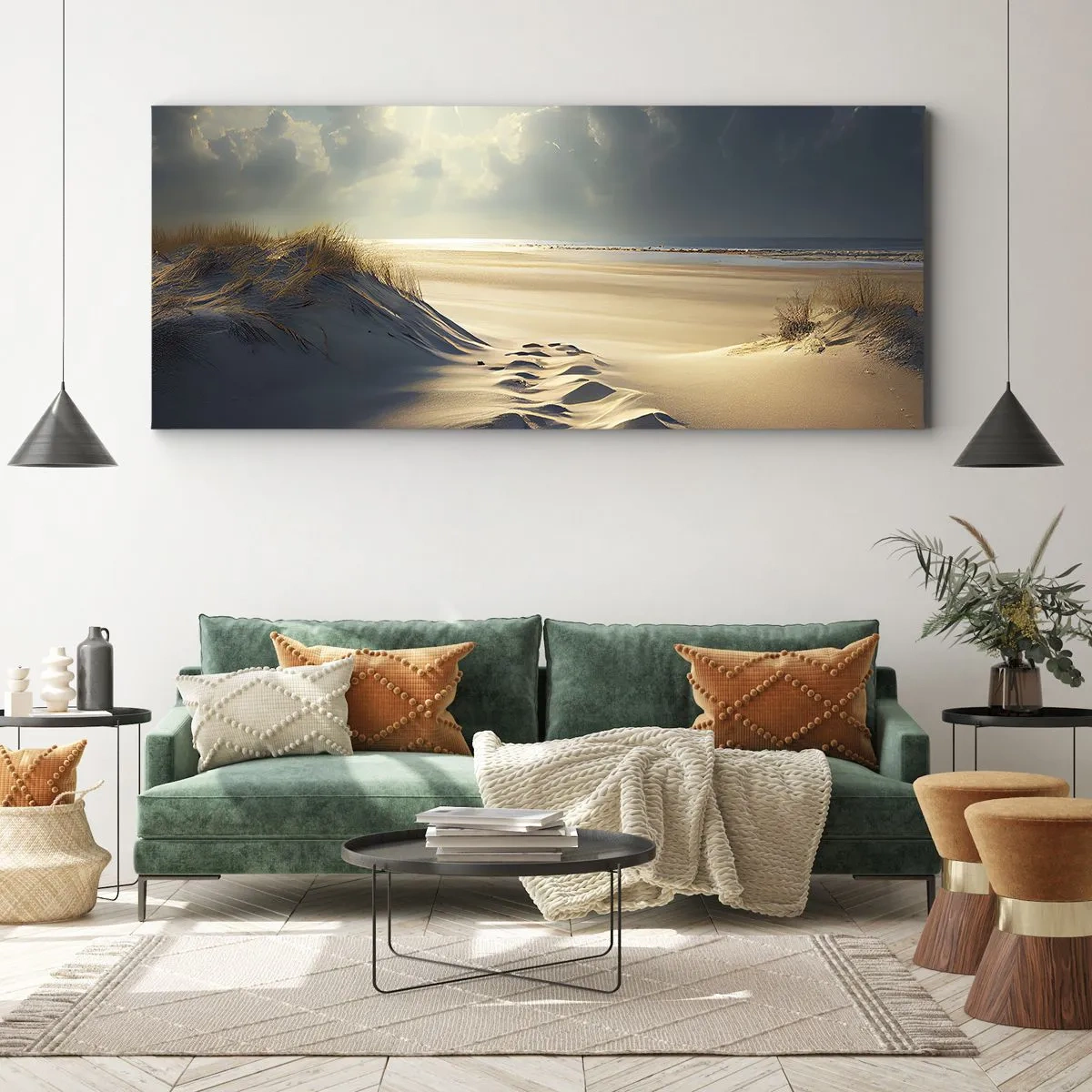 Bild auf Leinwand - Leinwandbild - Beruhigende Landschaft - 100x40 cm