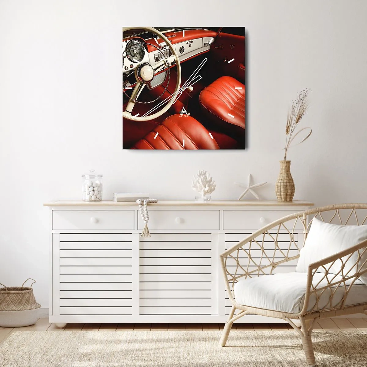 Wanduhr - Glasuhr - Luxus im Vintagestil - 30x30 cm