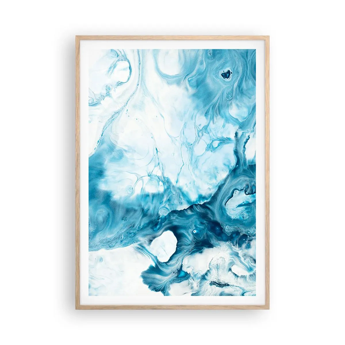 Poster in einem Rahmen aus heller Eiche - Blaues Konzert - 70x100 cm