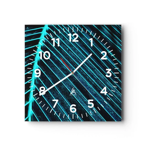 Wanduhr - Glasuhr - Grüne Textur - 40x40 cm