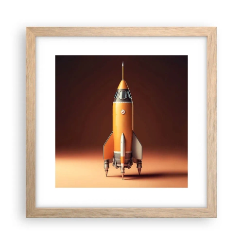 Poster in einem Rahmen aus heller Eiche - Es beginnt mit einem Traum - 30x30 cm