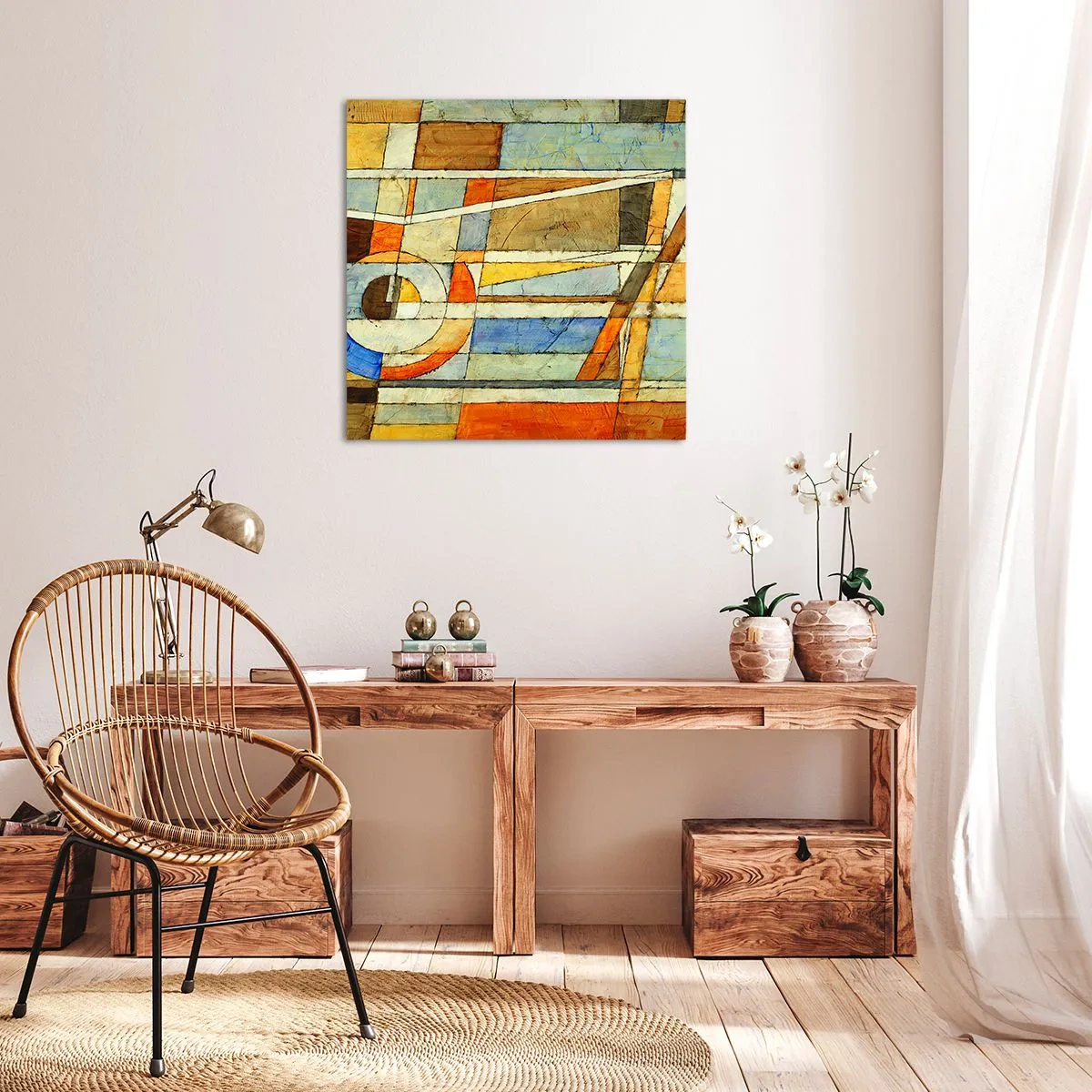 Bild auf Leinwand - Leinwandbild - Kubismus auf der Baustelle - 70x70 cm
