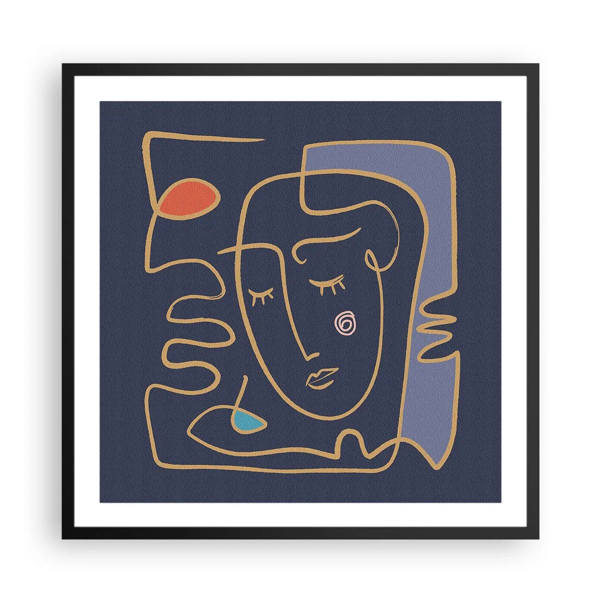 Poster in einem schwarzem Rahmen - In Gedanken - 60x60 cm