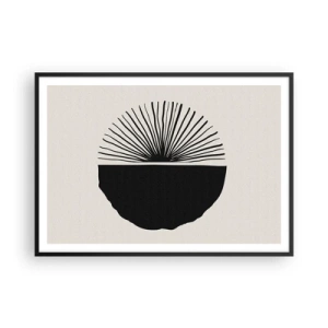Poster in einem schwarzem Rahmen - Minimalistisches schwarzes Motiv auf hellem Hintergrund - 100x70cm - Eine Reihe von Möglichkeiten - Moderne Wanddekoration für Wohnzimmer und Schlafzimmer ARTTOR