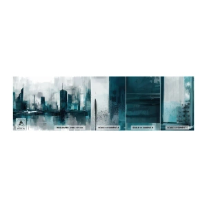 Fototapetenmuster Standard Eco - Eine Stadt in der Farbe des Regens - Stadt, Die Architektur, Stück - 100x30 cm