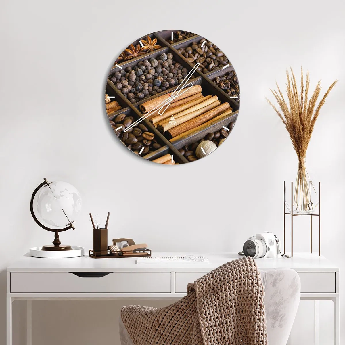 Wanduhr - Glasuhr - Eine Fundgrube an Aromen - 30x30 cm