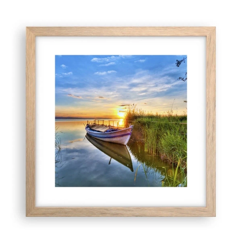 Poster in einem Rahmen aus heller Eiche - Bucht erfüllter Träume - 30x30 cm