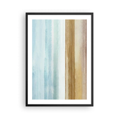 Poster in einem schwarzem Rahmen - Eine minimalistische Landschaft in Pastelltönen - 50x70cm - Trost - Moderne Wanddekoration für Wohnzimmer und Schlafzimmer ARTTOR