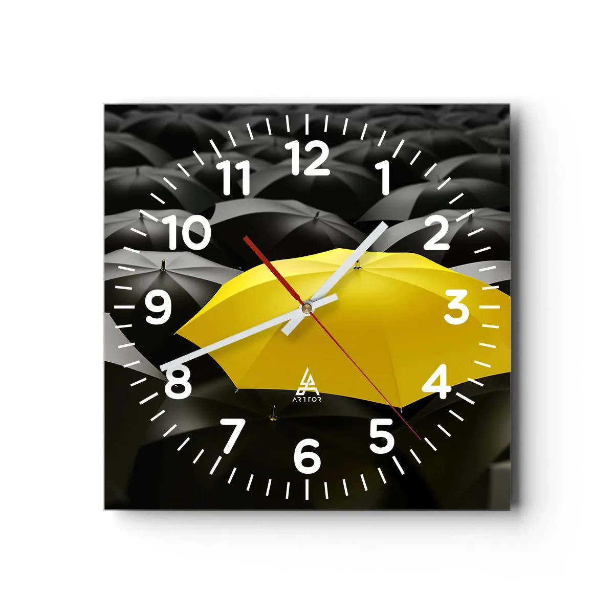 Wanduhr - Glasuhr - Auf Wiedersehen Trauer - 30x30 cm