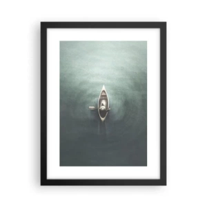 Poster in einem schwarzem Rahmen - Durch den Mondsee - 30x40 cm
