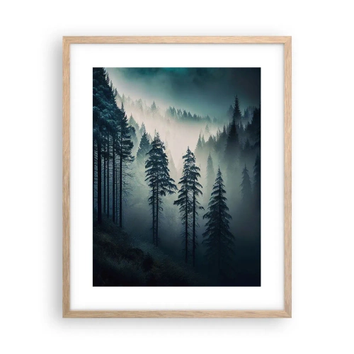 Poster in einem Rahmen aus heller Eiche - Bergmorgen - 40x50 cm