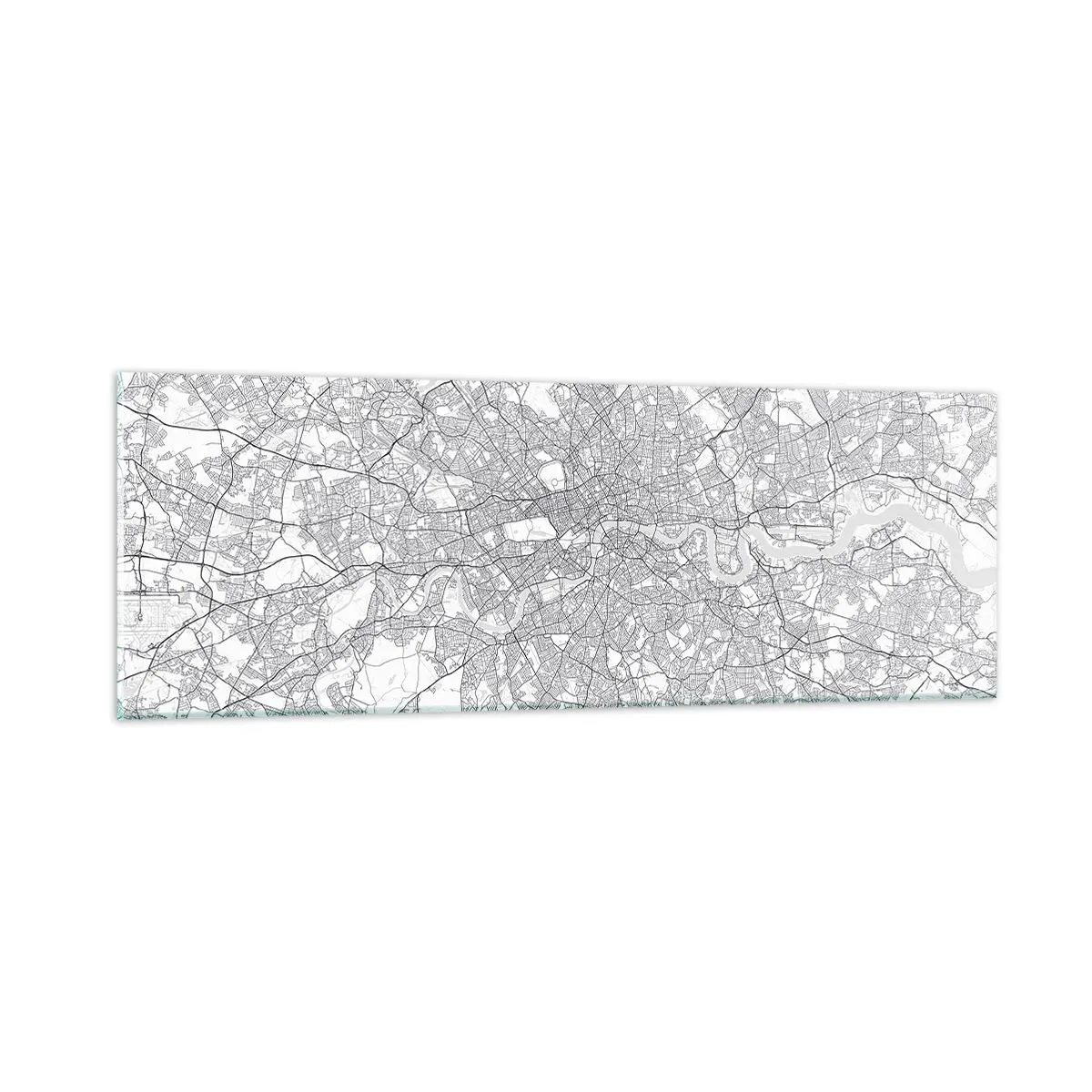 Glasbild - Bild auf glas - Karte des Labyrinths von London - 90x30 cm