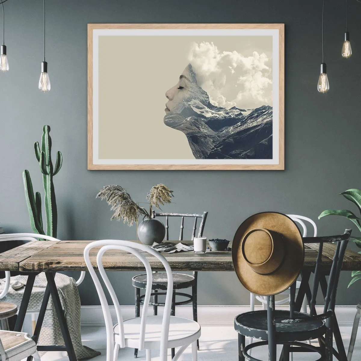 Poster in einem Rahmen aus heller Eiche - Die Schönheit der Elemente der Natur - 50x40 cm