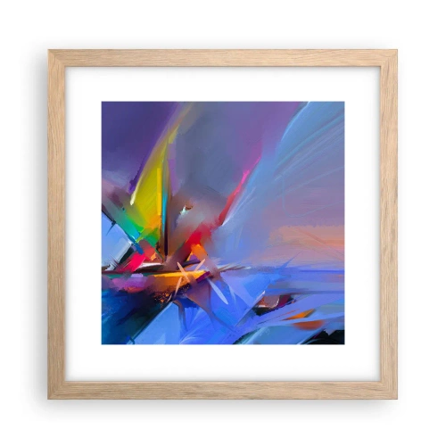 Poster in einem Rahmen aus heller Eiche - Propeller wie ein Vogel - 30x30 cm