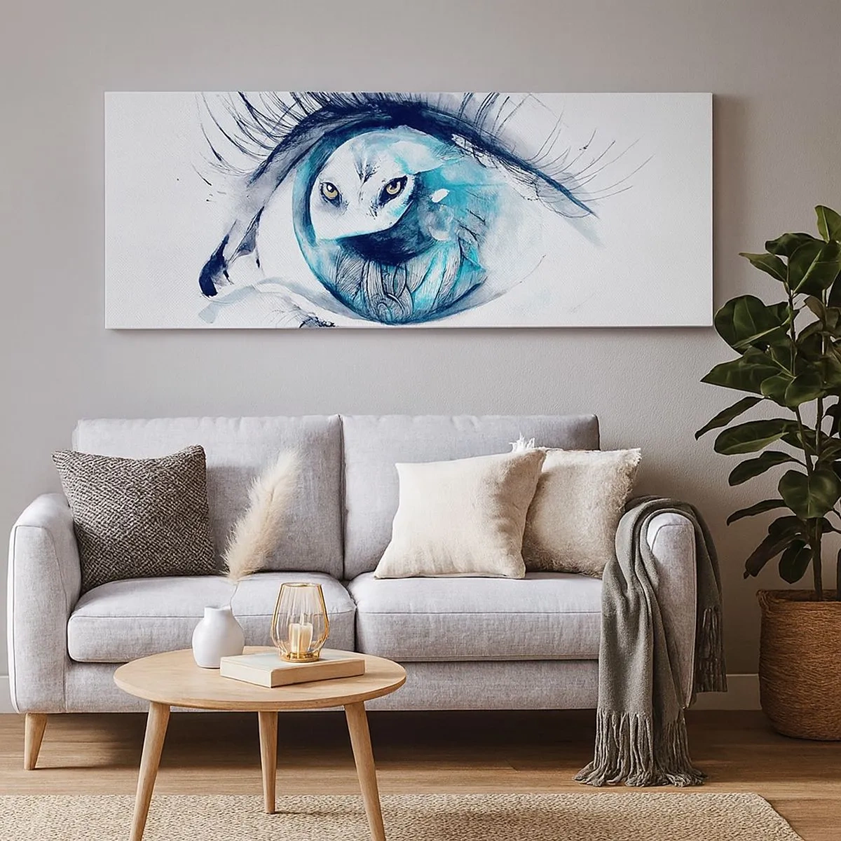 Bild auf Leinwand - Leinwandbild - Auge in Auge mit Wildheit - 100x40 cm