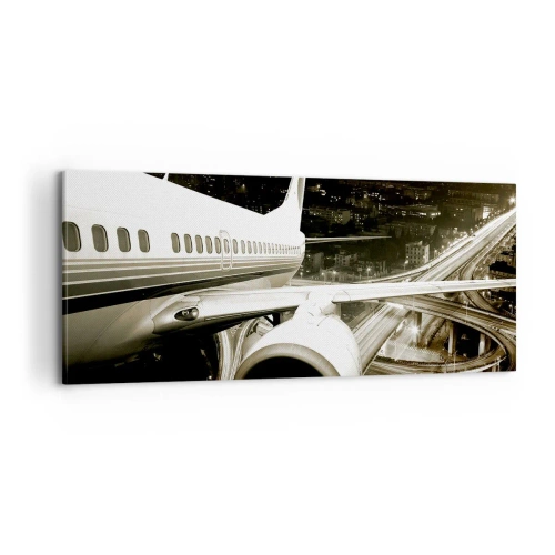 Bild auf Leinwand - Leinwandbild - In die Nacht fliegen - 100x40 cm