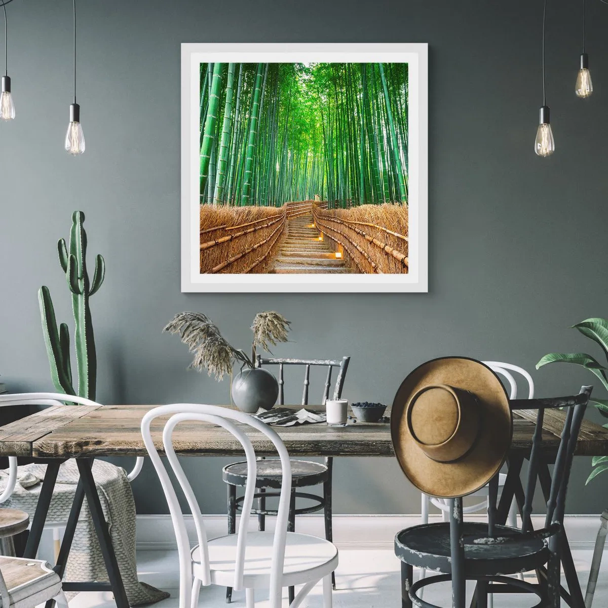 Poster in einem weißen Rahmen - Die Essenz der asiatischen Natur - 50x50 cm